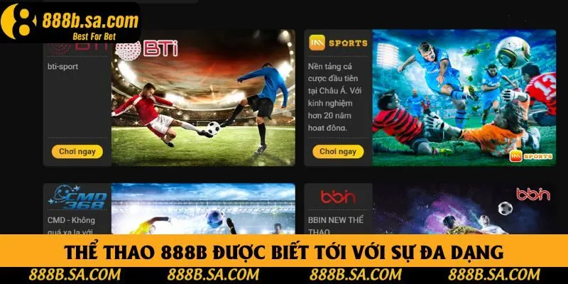 Thể thao 888B được biết tới với sự đa dạng